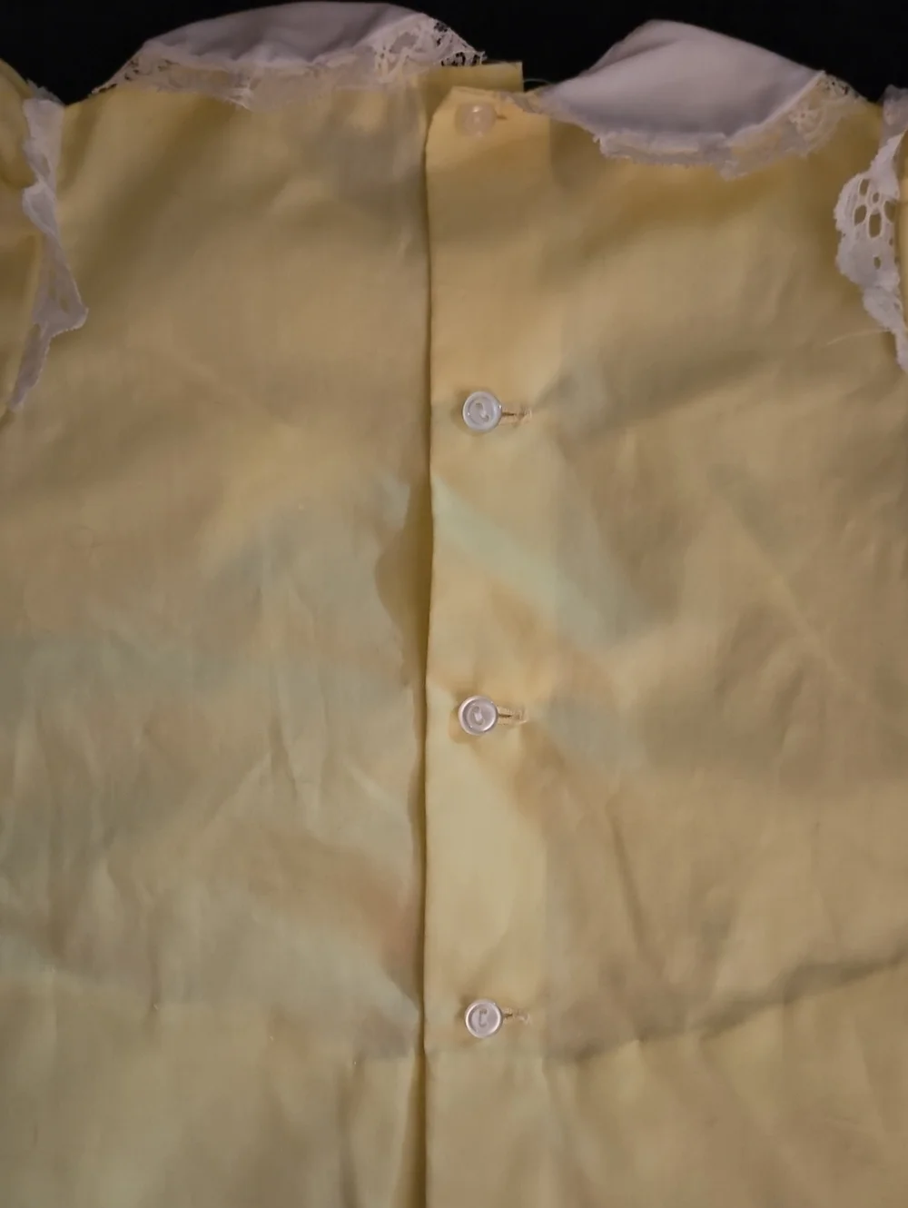 Vtg CATTAN CANDY Yellow Peter Pan Collar Pretty Baby Embroidered Dress